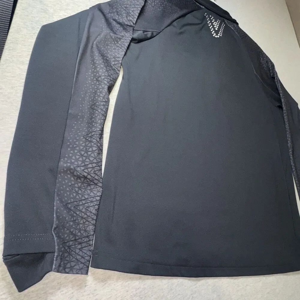 Mens Umbro 1/4 Zip Lightweight Pullover W/Thumb Holes In Sleeves Black Size Lg